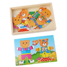 Wooden Puzzle Set Baby Educational Toys Puzzles Kids Children's Wooden Toy Bear