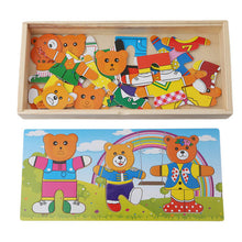 Wooden Puzzle Set Baby Educational Toys Puzzles Kids Children's Wooden Toy Bear