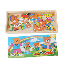 Wooden Puzzle Set Baby Educational Toys Puzzles Kids Children's Wooden Toy Bear