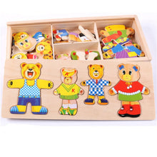 Wooden Puzzle Set Baby Educational Toys Puzzles Kids Children's Wooden Toy Bear